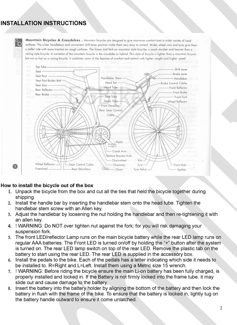Daymak paris 36v electric bicycle manual